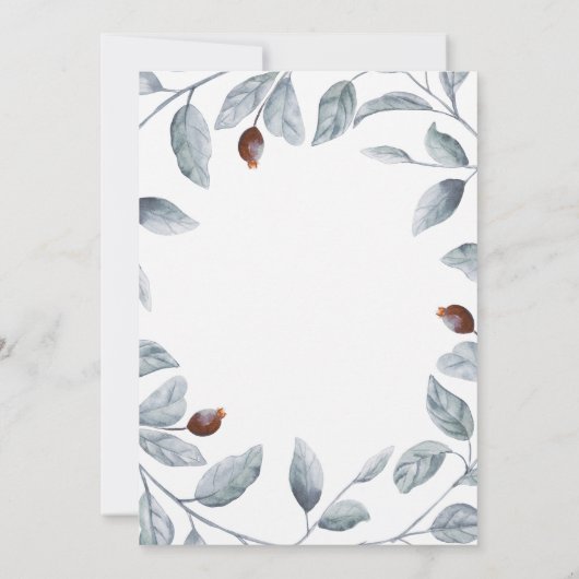 プラムパープルフローラウォーターカラースウィートベビー誕生 案内状 (裏面)