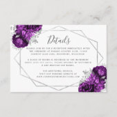 プラムパープルフローラシルバー結婚ズ詳細 エンクロージャーカード (正面)