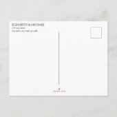 プラムパープルフローラスクリプト結婚式の日付を保存 インビテーションポストカード (裏面)