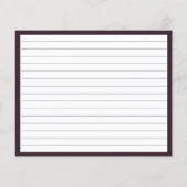 プラムパープルフローラブライダルシャワーレシピカード (裏面)