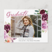 プラムパープルフローラ写真卒業発表 ポストカード (正面)