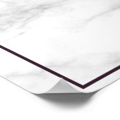 プラムパープルフローラ大理石結婚式 プログラムポスター ポスター (角)