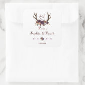 プラムパープルフローラ結婚〔雄ジカの〕枝角 スクエアシール (バッグ)