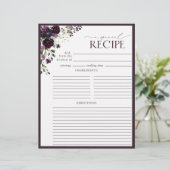 プラムパープルブライダルシャワーレシピバインダーページ (スタンド正面)