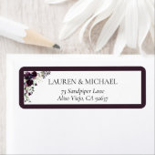 プラムパープルブライダルシャワー差出人住所ラベル ラベル (インサイチュ)