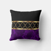 プラムパープルブラック&金ゴールドクローバー クッション (裏面)