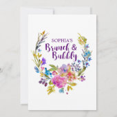 プラムパープルブランチ&バブリーブライダルシャワー招待状 招待状 (裏面)