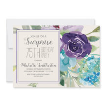 プラムパープルブルーフローラサプライズ75誕生日