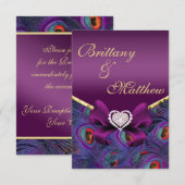 プラムパープルペコー レセプションカード 招待状 (正面/裏面)