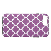 プラムパープルホワイトモロッコクローバーパターン#5 Case-Mate iPhoneケース (裏面(横))