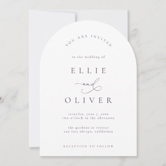 プラムパープルボホモダンア結婚ルチI 招待状 (正面)