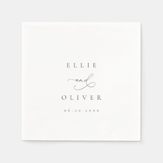 プラムパープルボホ結婚のカクテルモダンI スタンダードカクテルナプキン (正面)