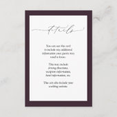 プラムパープルマウヴフローラウォーター結婚カラー詳細 エンクロージャーカード (正面)