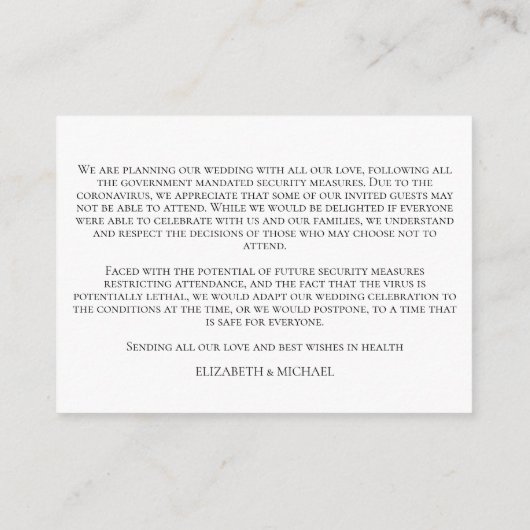 プラムパープルマウヴフローラコロナウイルス詳細 エンクロージャーカード (裏面)