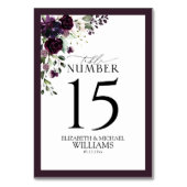 プラムパープルマウヴフローラ水彩披露宴 テーブルナンバー (裏面)