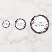 プラムパープルマウヴフローラ水彩画結婚本 コンフェッティ (正面)