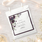 プラムパープルマウヴフローラ水彩画結婚本 フェイバーバッグ (クリップ留めされた状態)