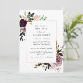 プラムパープルメイブピンクフローラヘンパーティー 招待状 (スタンド正面)