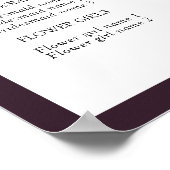 プラムパープルメイブフローラ水彩画 ポスター (角)