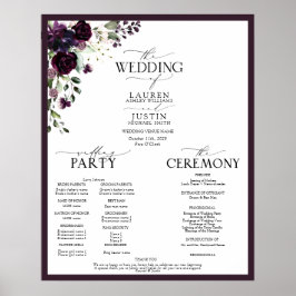 プラムパープルメイブフローラ水彩画 ポスター