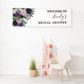 プラムパープルラベンダーグリーンブライダルシャワーバナー 横断幕 (インサイチュ)