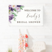 プラムパープルラベンダーグリーンリーブライダルシャワー 横断幕 (インサイチュ)