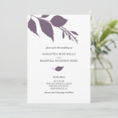 プラムパープルリーフ結婚式招待状 招待状 (スタンド正面)