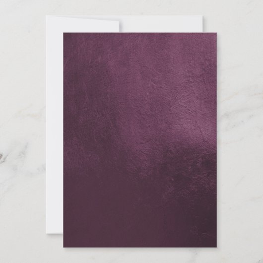 プラムパープル素朴ウッドレース結婚スクリプト 招待状 (裏面)