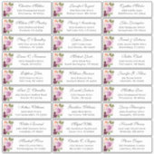 プラムパープル結婚フローラのゲストアドレス シール (正面)