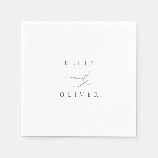 プラムパープル結婚ボホのモダンカクテルII スタンダードカクテルナプキン (正面)