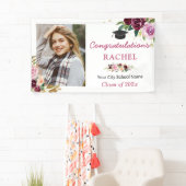 プラムパープル薄紫フローラ大学院卒業パーティー 横断幕 (インサイチュ)