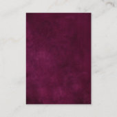 プラムパープル赤面ピンクボタニカルフローラ披露宴 エンクロージャーカード (裏面)