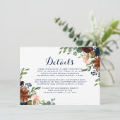 プラムパープル赤面ピンクボタニカルフローラ詳細アン エンクロージャーカード (スタンド正面)