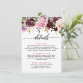 プラムパープル赤面ピンクボタニカルフローラ詳細 エンクロージャーカード (スタンド正面)