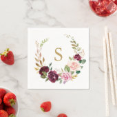 プラムパープル赤面ピンクボタニッ結婚クス スタンダードカクテルナプキン (インサイチュ)