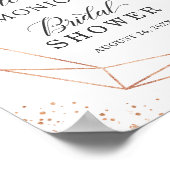 プラムパープル赤面フローラモダンブライダルシャワー標識 ポスター (角)