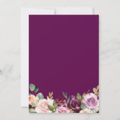 プラムパープル赤面フローラ誕生日写真 サンキューカード (裏面)