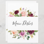 プラムパープル赤面ブライダルシャワーレシピディバイダー (正面/裏面)