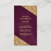 プラムパープル金ゴールドグリッターハニービーキーパー 名刺 (裏面)