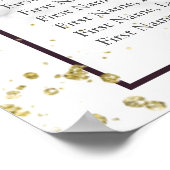 プラムパープル金ゴールドフローラ結婚大理石の座席 ポスター