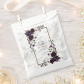 プラムパープル金ゴールド大理石ウォーターカラー秋の結婚式 フェイバーバッグ (クリップ留めされた状態)