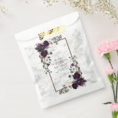 プラムパープル金ゴールド大理石ウォーターカラー秋の結婚式 フェイバーバッグ (封をした状態)