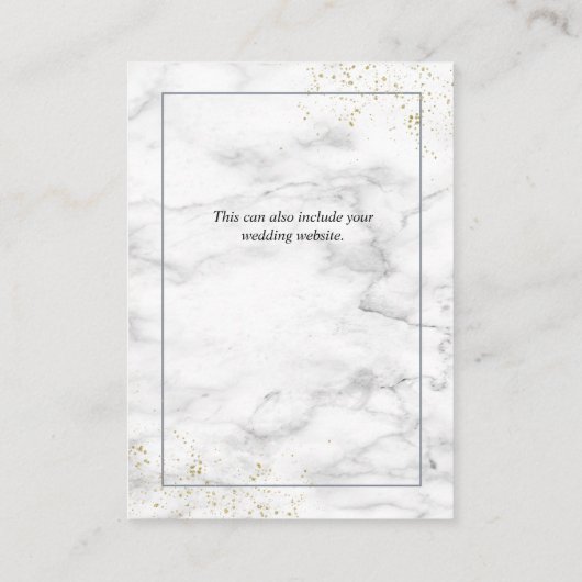 プラムパープル金ゴールド大理石フローラ結婚ズ詳細 エンクロージャーカード (裏面)