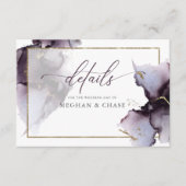 プラムパープル金ゴールド大理石抽象芸術水彩 エンクロージャーカード (正面)