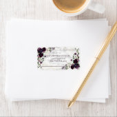 プラムパープル金ゴールド大理石秋の結婚式アドレス ラベル (インサイチュ)