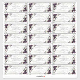 プラムパープル金ゴールド大理石秋の結婚式ゲストアドレス シール