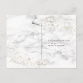 プラムパープル金ゴールド大理石秋の結婚式NoメニューRSVP インビテーションポストカード (裏面)