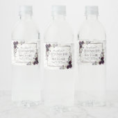 プラムパープル金ゴールド水彩大理石結婚の ペットボトルラベル (ボトル)