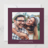 プラムパープル&インディゴブルーエレガントフローラ結婚ズ セーブザデート (裏面)