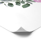 プラムパープル ピンク フラワーホワイト ブライダルシャワー サイン (角)